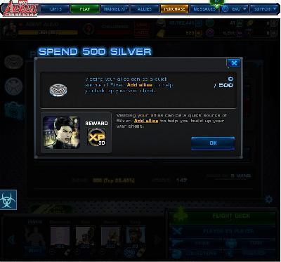 marvel avengers alliance spend 500 silver tasks