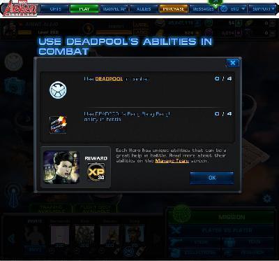 marvel avengers alliance use deadpool's abilities in combat tasks