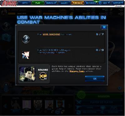 marvel avengers alliance use war machine's abilities in combat tasks