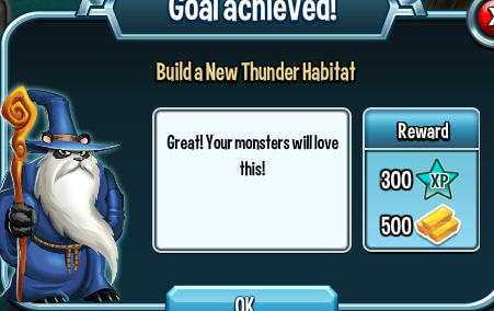 monster legends build a thunder habitat rewards, bonus