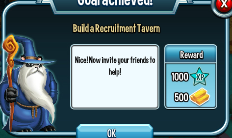 monster legends build a recruitment tavern rewards, bonus