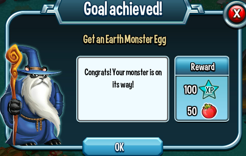 monster legends get an earth monster egg rewards, bonus