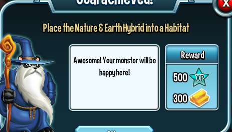 monster legends place nature and earth monster in a habitat rewards, bonus
