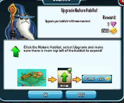 monster legends upgrade nature habitat tasks