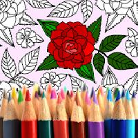 adult colouring: flowers