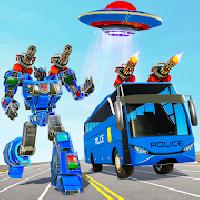 bus robot car transform war police robot games gameskip