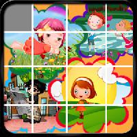 cartoon sliding puzzle game