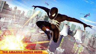 flying amazing iron spider superhero fighting