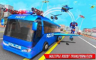 flying bus robot transform war- police robot games