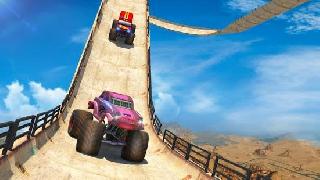 vertical ramp - monster truck extreme stunts