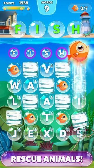 bubble words - letter splash