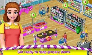 black friday supermarket: cashier girl