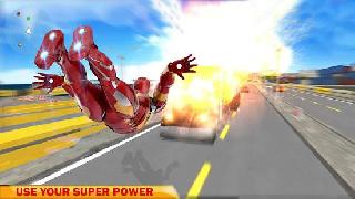 flying amazing iron spider superhero fighting