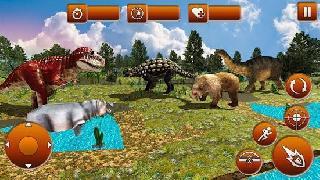 wild animals hunting in jungle - dinosaurs hunter