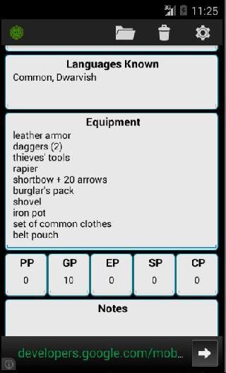 fifth edition character sheet