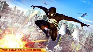 flying amazing iron spider superhero fighting