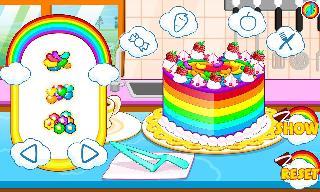 cooking colorful cake