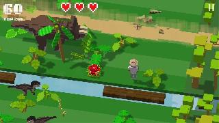 jurassic hopper: crossy dinosaur shooter game