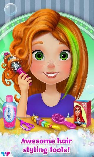 crazy hair salon-girl makeover