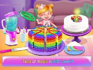 rainbow unicorn cake maker: free cooking games