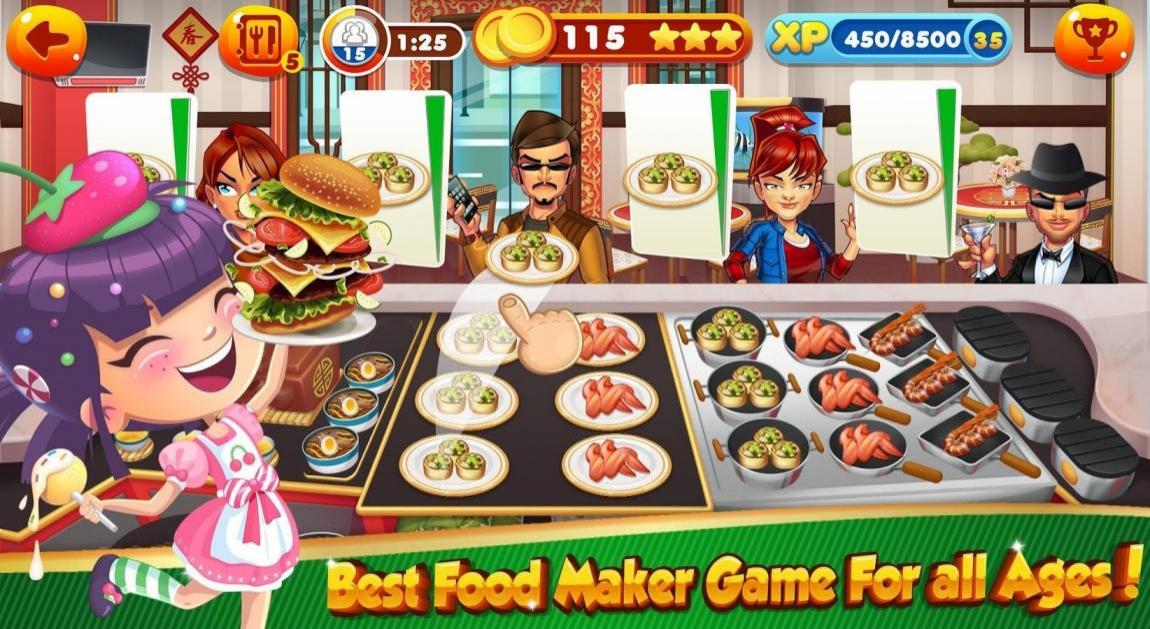 Food Court Hamburger Fever: Burger Cooking Chef types of levels