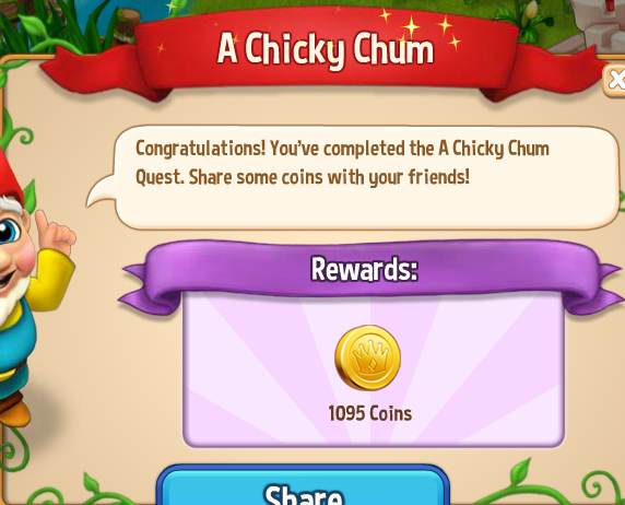 royal story a chicky chum rewards, bonus