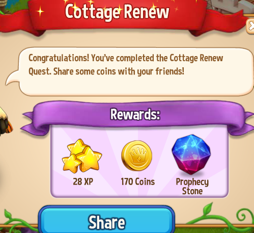 royal story cottage renew rewards, bonus
