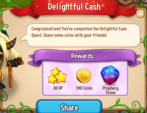 royal story delightful cash rewards, bonus