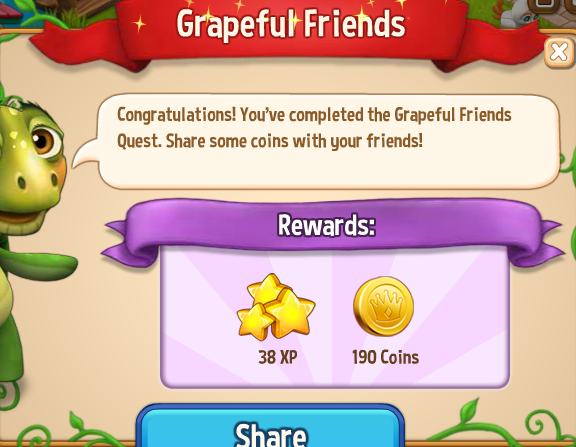 royal story grapeful friends rewards, bonus