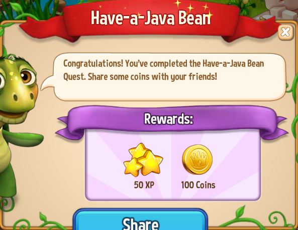 royal story have a java bean rewards, bonus