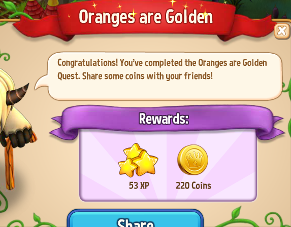 royal story oranges are golden rewards, bonus