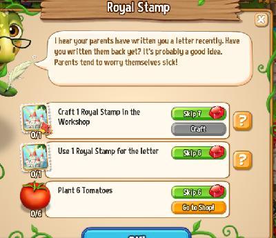 royal story royal stamp tasks