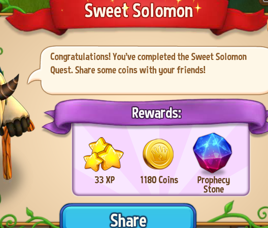royal story sweet solomon rewards, bonus