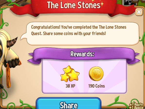 royal story the lone stones rewards, bonus