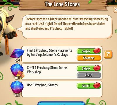 royal story the lone stones tasks