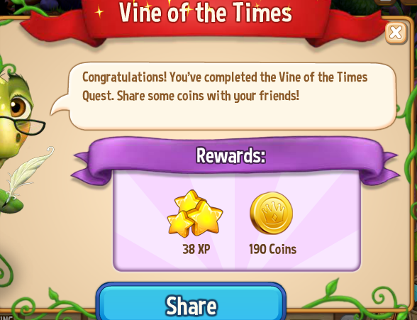 royal story vine of the times rewards, bonus
