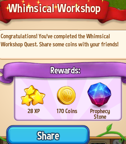 royal story whimsical workshop rewards, bonus