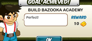 social wars build bazooka academy rewards, bonus