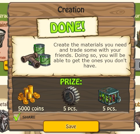 zombie island creation rewards, bonus