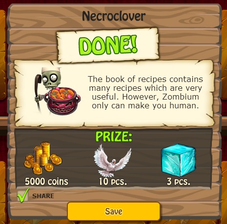 zombie island necroclover rewards, bonus